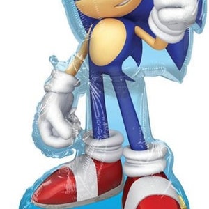 53" Sonic the Hedge Hog Column Foil Balloon, huge, big, giant decoration, any occasion, free and FAST SHIP