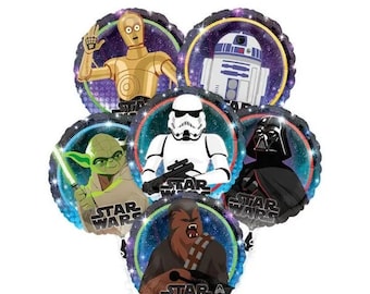 TWO 18" Star Wars Galaxy foil balloons, Star Wars fan, birthday, party decoration, Free and FAST SHIP