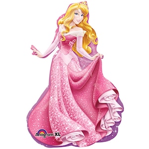 34&quot; Aurora Foil Balloon, Sleeping Beauty, Princess party, castle, crown, pink dress, Free and FAST SHIP