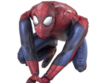 Spiderman 15" Sitting Air-Fill foil balloon, party decoration, easy to assemble, free and FAST SHIP