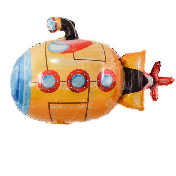 36" Yellow Submarine foil balloon, tropical party decoration, ocean, boat, beach, salt life, Free and FAST SHIP