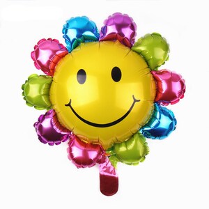 ONE 22&quot; Smiling Flower/Sun Foil Balloons, Free and FAST SHIP