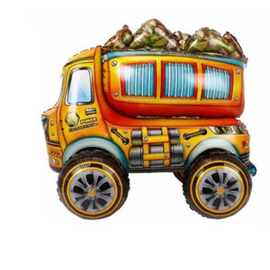 26&quot; Lorry 4d foil balloon, fill with air, construction, engineering, work anniversary, corporate, party decor, free and FAST SHIP