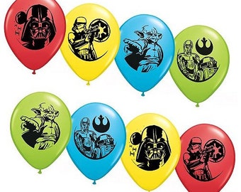 ONE Dozen Star Wars 11" Latex Balloons, Assorted Colors, party supply, set of 12, FAST SHIP