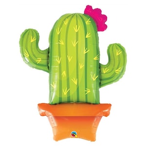 39&quot; Potted Cactus shape foil balloon, western party decoration, balloons, birthday, celebrate, summertime, free and FAST SHIP