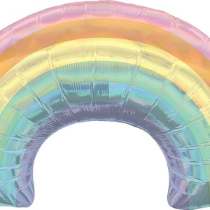34&quot; Pastel Rainbow foil balloon, magical, fantasy, celebrate, party decoration, birthday, get well, thinking of you, free and FAST SHIP
