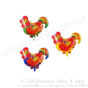 Two 22&quot; Colorful Chicken Shaped Balloons, choose color, Free and FAST SHIP