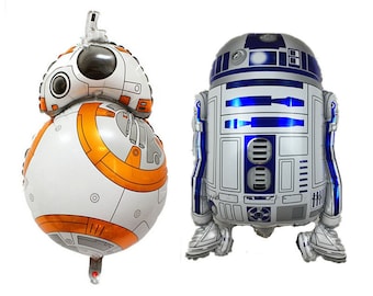 24" R2D2 Droid balloon AND 28" BB8 Droid balloon, Star Wars, party decoration, Droid Balloons, Free and FAST SHIP