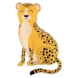 ONE Jungle Animal foil balloon, choose from Cheetah, Elephant, Zebra or select them all, Free and FAST SHIP