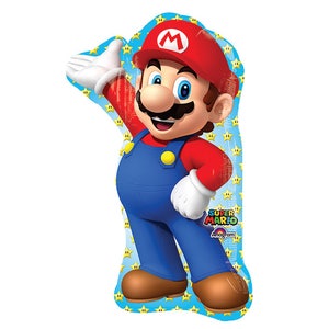 Mario balloon 33&quot; tall Super Mario, Nintendo game, character party decoration, Mario brothers, birthday balloons