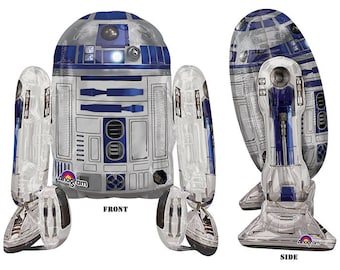 38" Star Wars R2D2 Air Walker Foil Balloon, droids, luke skywalker, birthday, celebration, party decoration, free and FAST SHIP