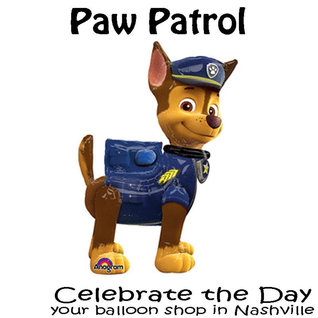 54" Chase Air Walker Balloon, Paw Patrol Character, Party Decor, Big ...