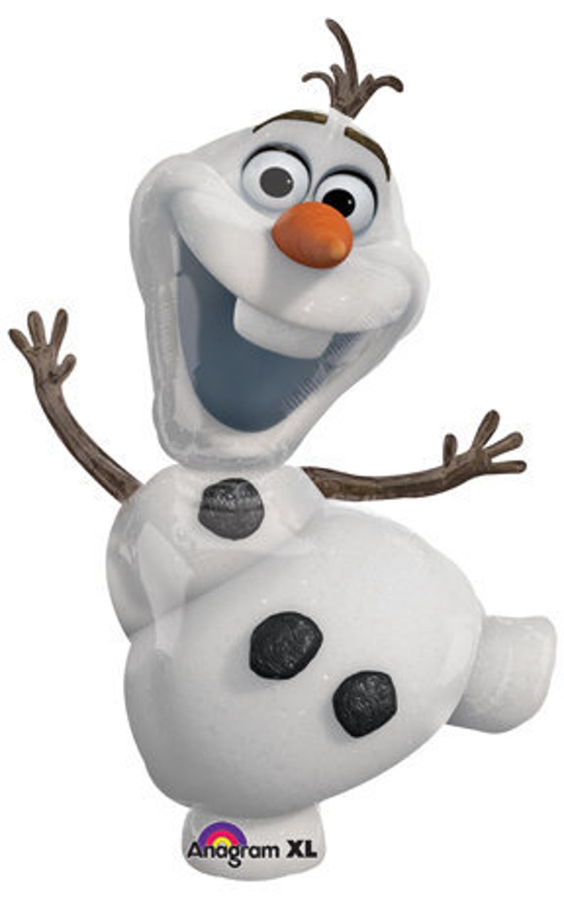K&ouml;nnte beinhalten: Ein gro&szlig;er aufblasbarer Olaf aus dem Disney-Film Frozen. Olaf ist ein Schneemann mit einer Karottennase, schwarzen Augen und einem breiten L&auml;cheln. Er tr&auml;gt ein wei&szlig;-blaues Outfit und hat braune &Auml;ste als Arme. Der aufblasbare Olaf ist von Anagram XL.