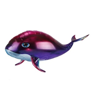 39" Purple Ocean Whale Foil Balloon, Tropical party decoration, birthday, under the sea, Free and FAST SHIP