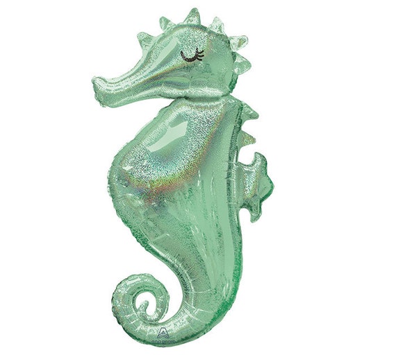 38 Foil Balloon Sea Horse In Seafoam Green Party Etsy
