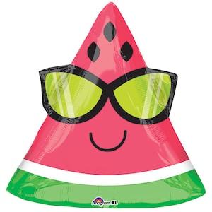 TWO 18&quot; Cool Watermelon Slice foil balloon, water melon fruit, food decoration, FAST SHIP
