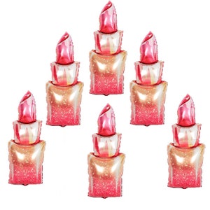 SIX 34&quot; Lipstick Tube shape foil balloon, bachelorette, birthday, bride, glamour, makeup party, decoration, Free and Fast SHIP