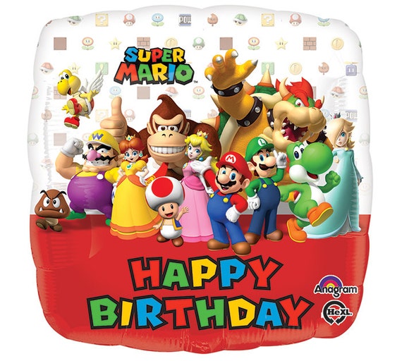 TWO 17 Super Mario, Nintendo Game, Character Party Decoration, Mario  Brothers, Birthday Balloons, Free and FAST SHIP -  Denmark