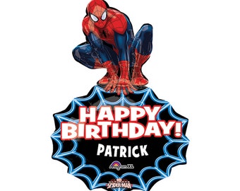 34" Spiderman 'happy birthday' personalize it foil balloon, super hero, party decoration, Free and FAST SHIP