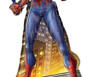 54" Spiderman Column Foil Balloon, super hero, big decoration, birthday, celebrate, party, free and FAST SHIP