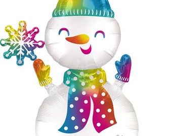 55" Snowman foil balloon, big snowmen, Christmas decoration, theme party, festive, fun balloons, free and FAST SHIP