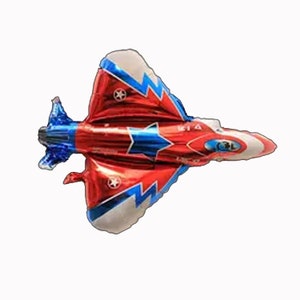 37&quot; Red Star Fighter Jet shape foil balloon, airplane, fly, airborne, Free and FAST SHIP