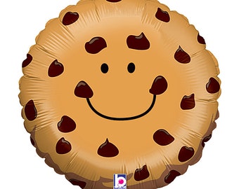 TWO 21&quot; Chocolate Chip Cookie foil balloons, food, cookies, dessert, party, sweet treats, free and FAST SHIP