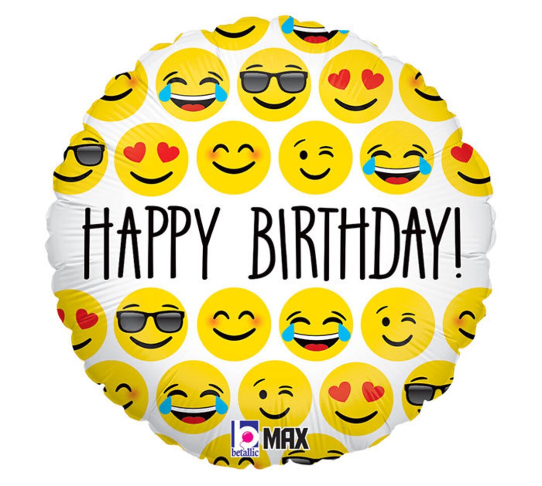 Joyeux Anniversaire Emoji Anniversaire Gratuit DEUX émoticônes Joyeux anniversaire de 18 pouces ballon en - Etsy Canada