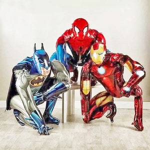 Super Hero air walker Foil Balloons, party decor, air-fill ONLY, heroes, Free and FAST SHIP