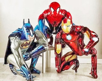 Super Hero air walker Foil Balloons, party decor, air-fill ONLY, heroes, Free and FAST SHIP