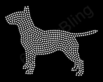 English Bull Terrier Dog Breed Rhinestone Iron-on Crystal Bling Transfer Hot Fix Applique - Make Your Own Shirt DIY!