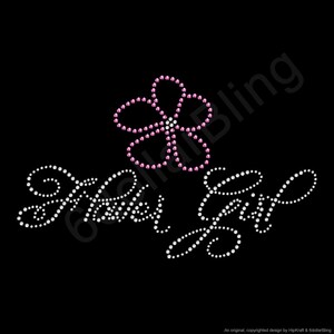 Flower Girl Rhinestone Iron-on Crystal Bling Hotfix Sparkle Transfer Applique - Make Your Own Bridal Party Wedding Girls Shirt DIY!