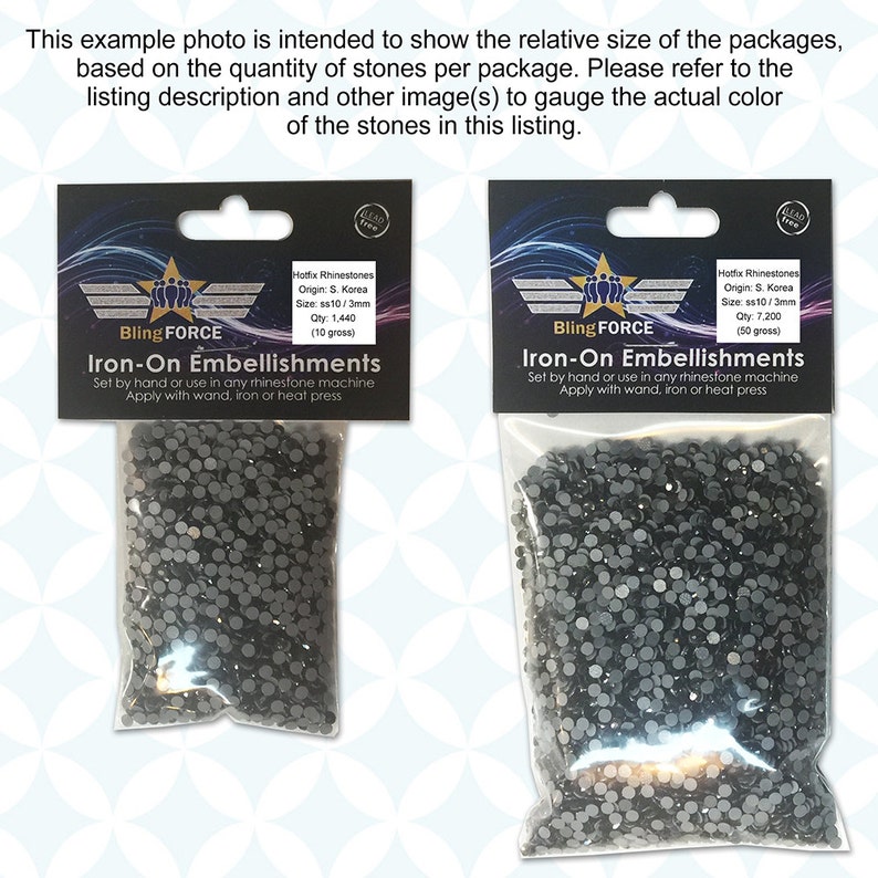 ss10 3mm size Loose 10 gross Jet Black color 50 gross bag Hotfix Rhinestones