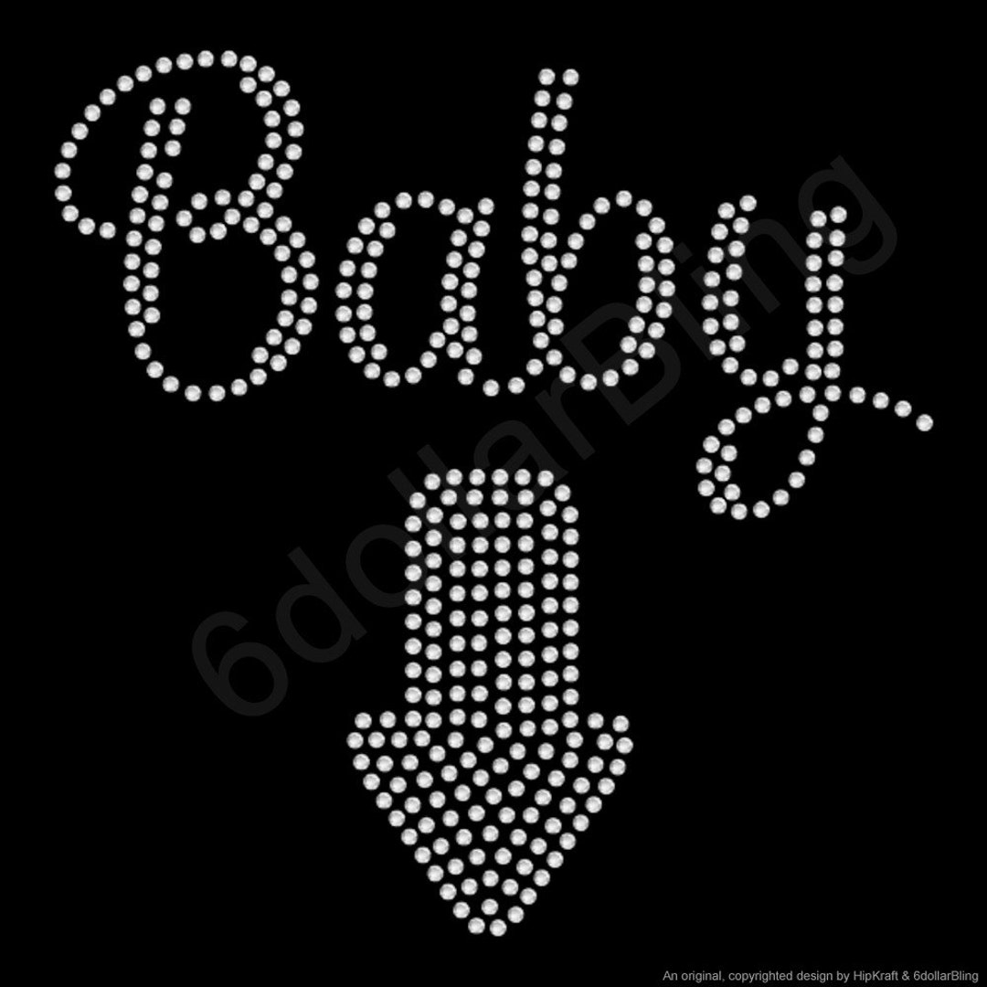 Baby With Arrow Rhinestone Iron-on Crystal Bling Hotfix Sparkle ...