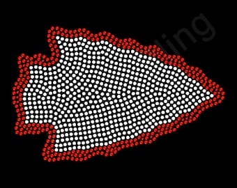 Rhinestone Iron On Transfer Arrowhead - Logo Mascot Sports Bling You Choose Color