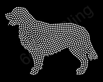 Golden Retriever Rhinestone Iron-on Crystal Bling Hotfix Sparkle Transfer Applique - Make Your Own Goldie Dog Shirt DIY!