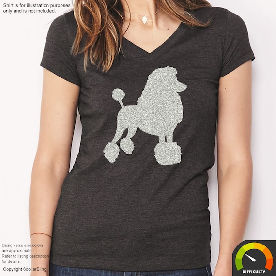 Rhinestone Bling Sparkle Iron On Transfer DIY Poodle Mom Dog Pet