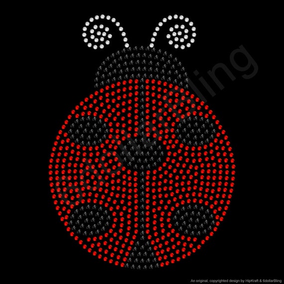 Rhinestone Iron On Transfer Ladybug Large Etsy