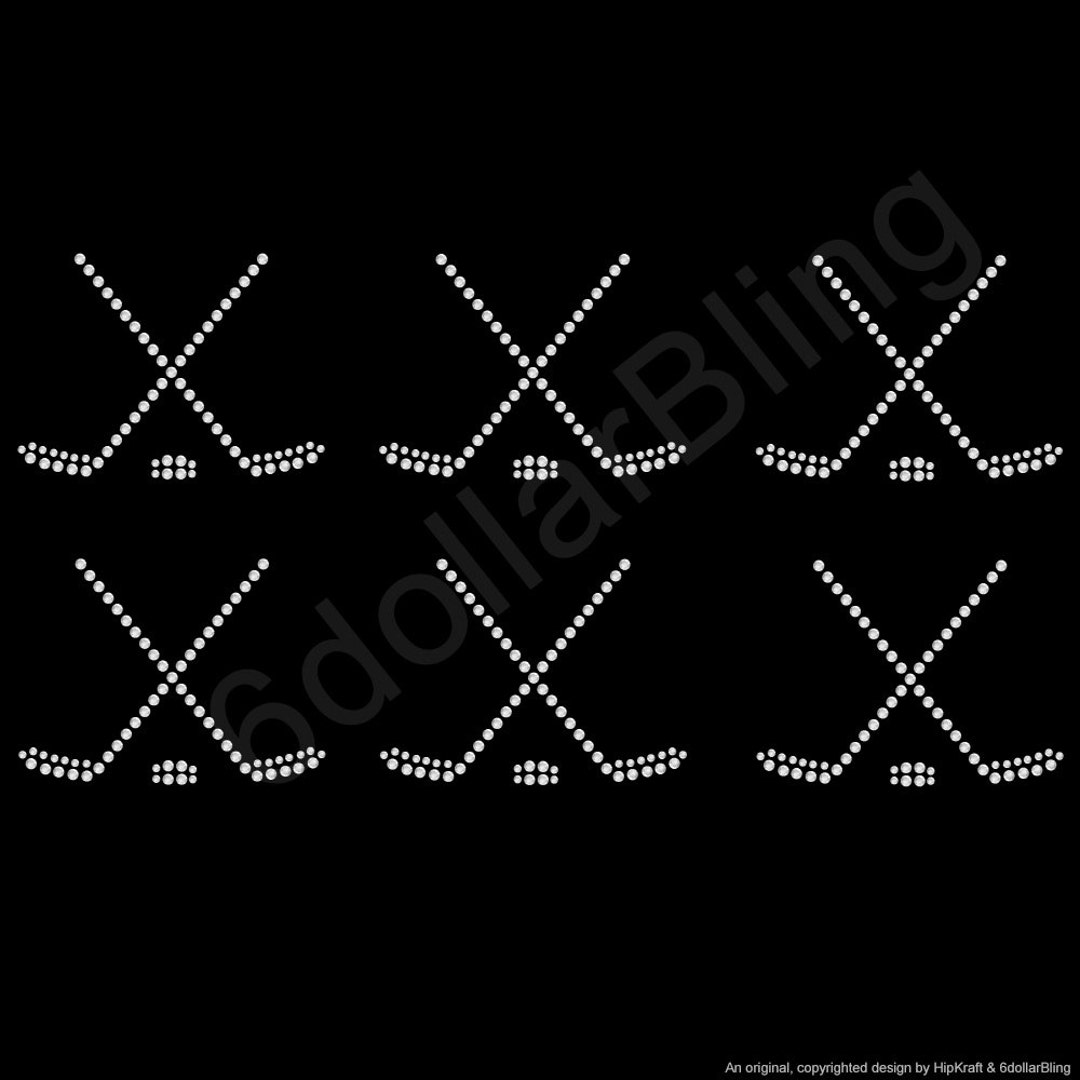 Rhinestone Iron on Transfer Set of small Hockey Etsy