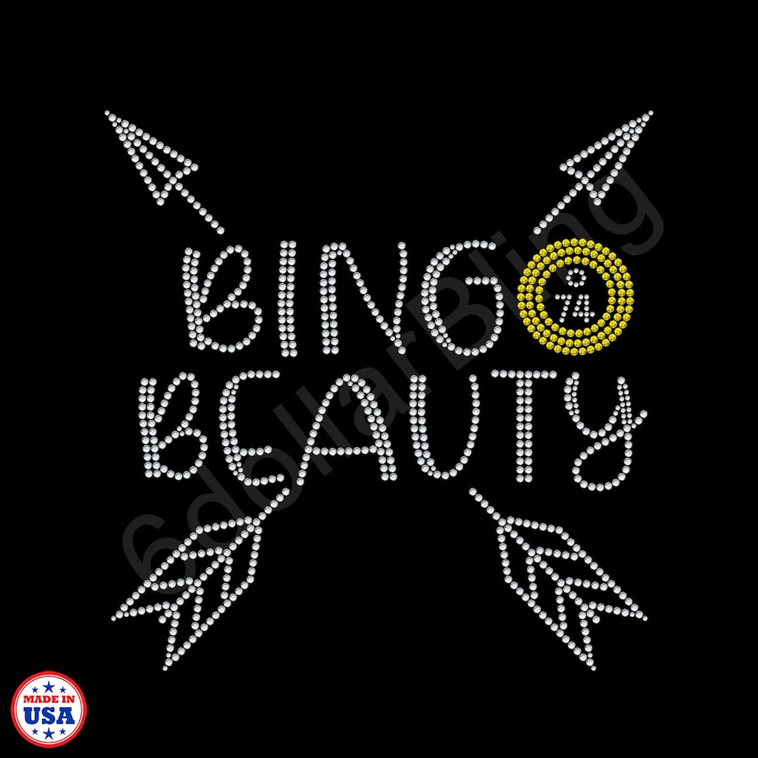 Bingo Beauty Rhinestone Iron-on Crystal Bling Hotfix Sparkle Transfer ...