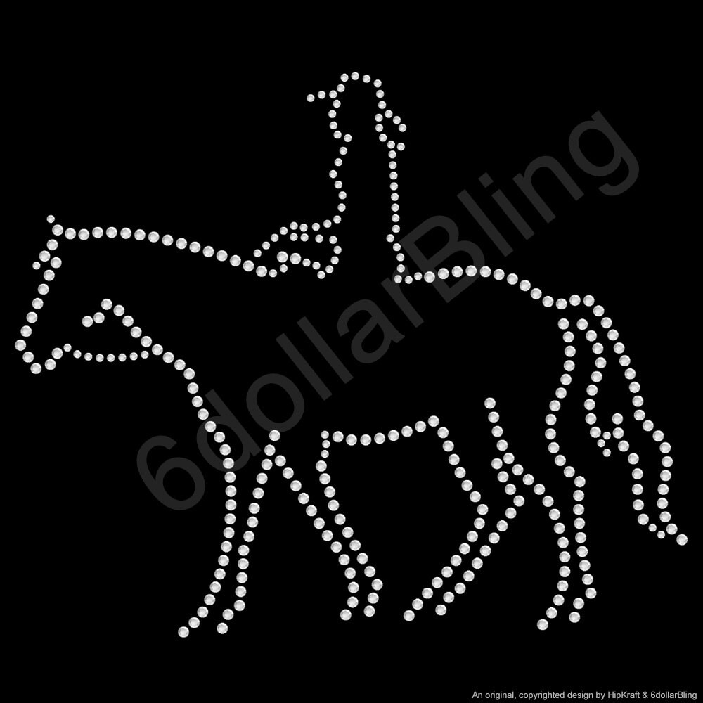 Western Rider Rhinestone Iron-on Crystal Bling Hotfix Sparkle | Etsy