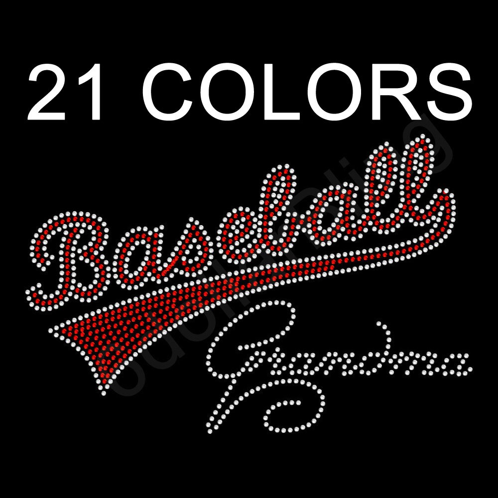 Rhinestone Iron on Transfer baseball Grandma Bling Etsy