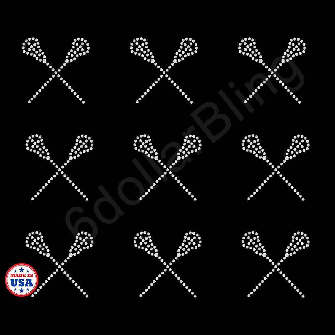 Rhinestone Ironon Transfer Small Lacrosse Crosse Sticks for Etsy