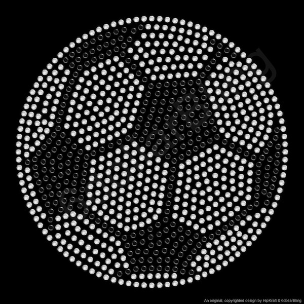 Rhinestone Iron On Transfer "Large Soccer Ball" Crystal Sports Bling Design