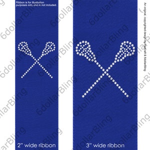 Rhinestone Iron-on Transfer Small Lacrosse Crosse Sticks for Cheer Bows Sparkle Bling Applique - various sizes, You Choose Colors, DIY