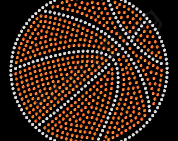 Large Basketball Rhinestone Iron-on Crystal Bling Hotfix Sparkle ...