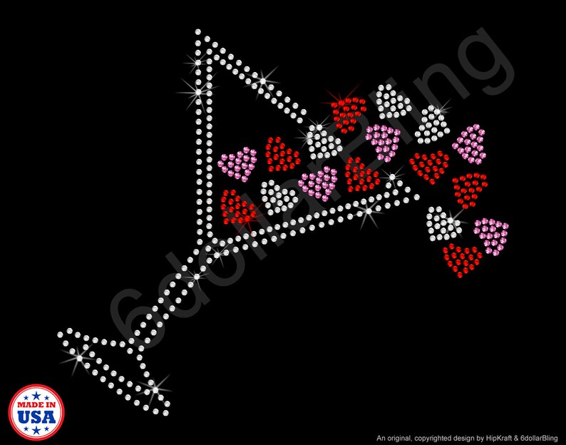DIY Rhinestone Iron-On Transfer - 'Aged To Perfection' Wine Glass Design, 893 Stones, 8" X 7.4"
