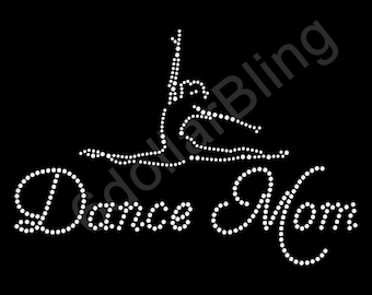 Dance Mom Rhinestone Iron-on Crystal Bling Hotfix Sparkle Transfer Applique - Make Your Own Dancer Shirt DIY!