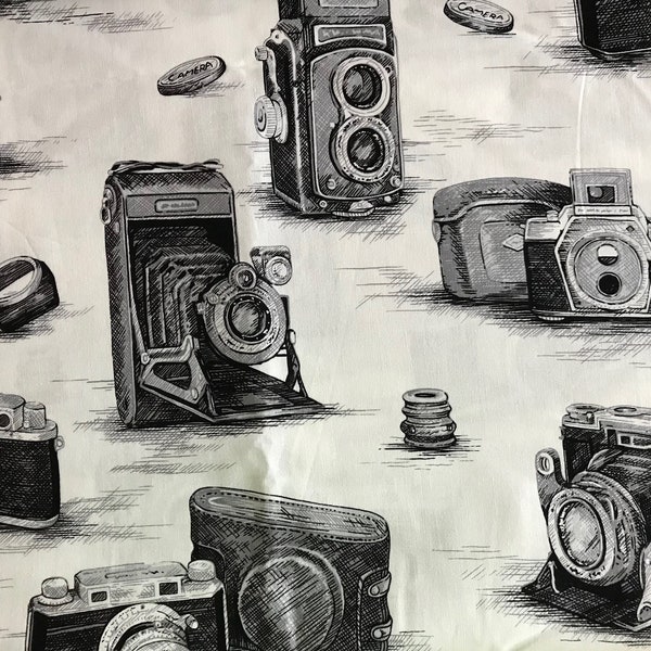 Camera Quilt Fabric Etsy
