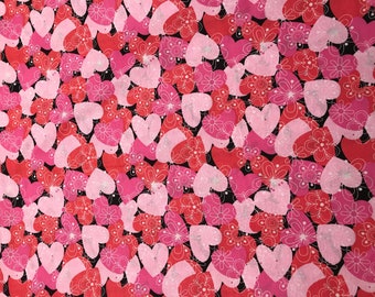 VaLenTiNeS, HeaRTS aND FLoWeRs, Quilt Shop Cotton Fabric
